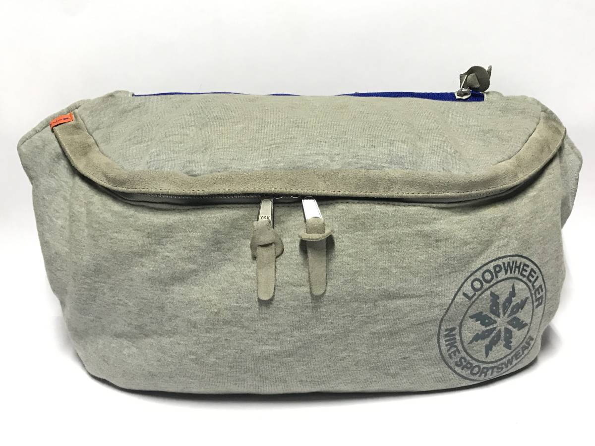 LOOPWHEELER x NIKE SLING BAG / ループウィラー ナイキ スリング バック ボディ 斜め掛け スウェット BEAMS グレー LW GRAY BODY BAG
