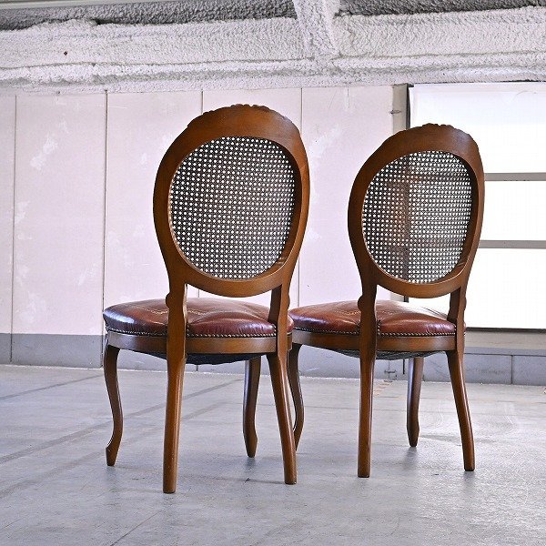 イタリア製2脚アンティークチェアー イタリア製 ダイニングチェア 2脚