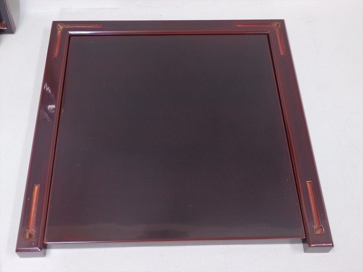 ☆美品！【溜二重棚 木箱入り】真塗り 組立式 木製漆器 表千家 吸江斎