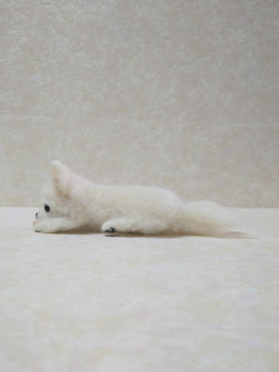 チワワ☆白4㌢☆犬☆羊毛フェルト☆ハンドメイド(羊毛フェルト)｜売買