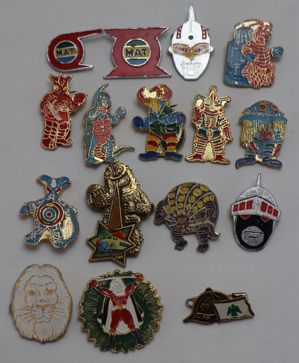 当時物 小学館 キャラクターバッチ まとめ 16点 円谷プロ ピープロ ウルトラマン ライオン丸 ホークス 昭和レトロ アンティーク ビンテージ