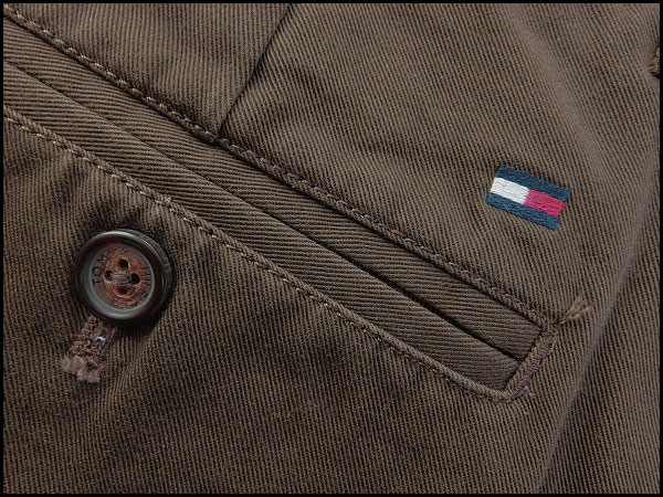 新品 トミーヒルフィガー コットンチノパンツ30焦茶★P6718