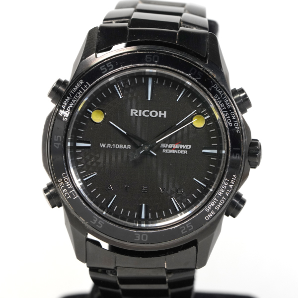 腕時計 RICOH リコー エレメックス シュルード 660001 充電式 ブラック文字盤 メンズ