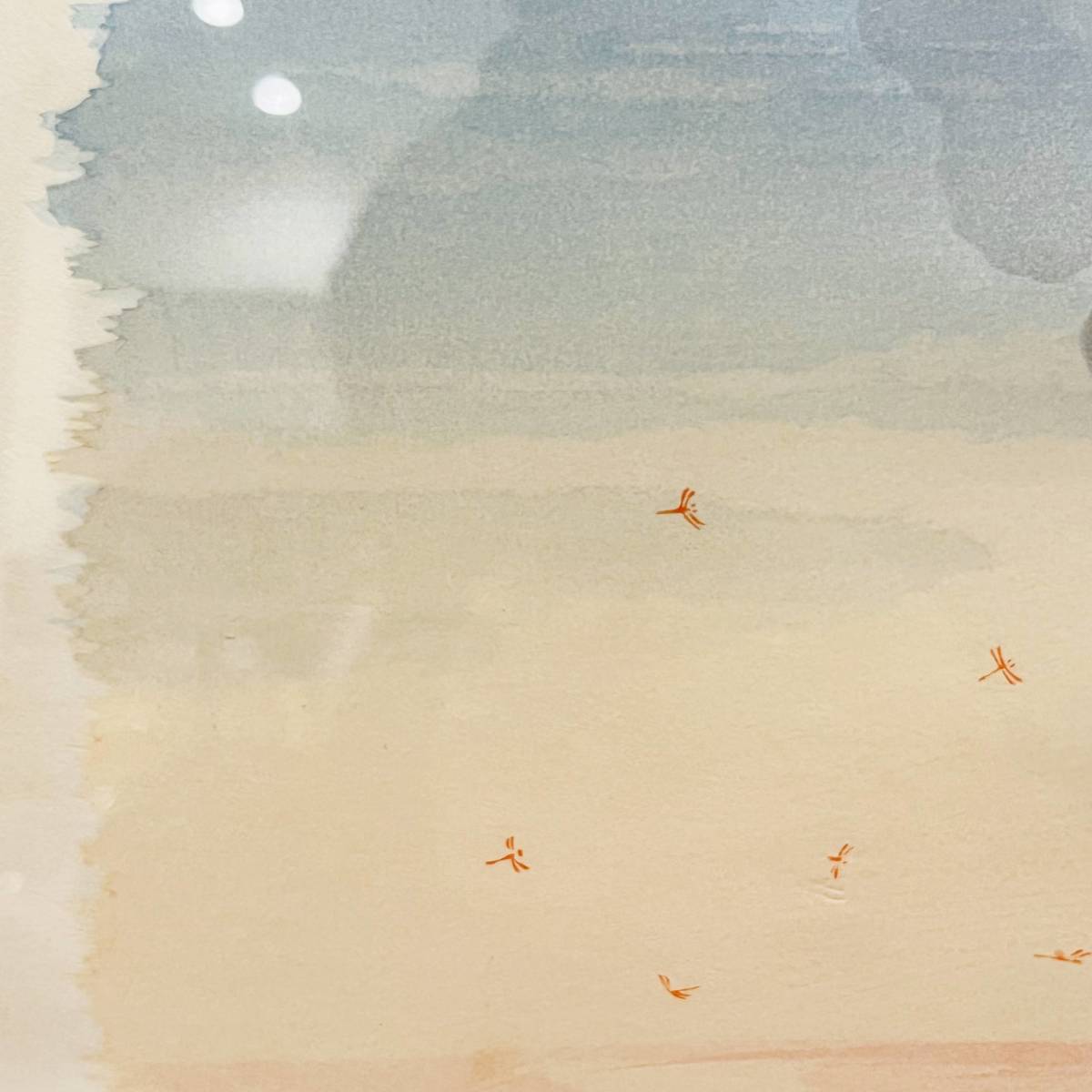 甲HK9045 1円スタート 額装 直筆サイン入り 木版画 中島潔 【あかね雲