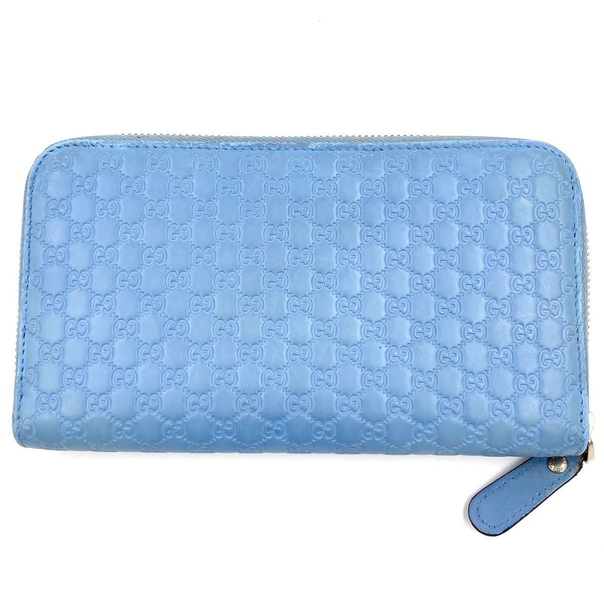 美品】グッチ GUCCI 長財布 ラウンド マイクロシマ GG ロゴ プレート