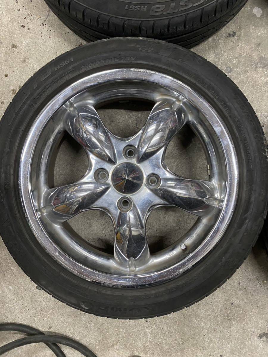 APIS M-LUX G3 15インチ5J +42 4穴PCD100 メッキ RAYS 165/55r15 S  