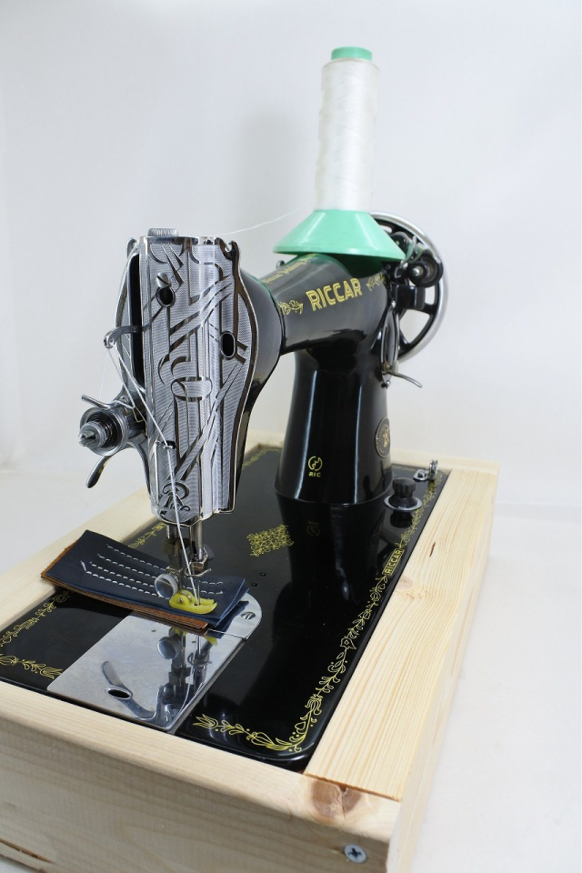 上下0番糸対応 極太糸極厚物手回し改ミシン リッカー2　HA-1 レザークラフト 　アンティーク 皮革　レトロ _2
