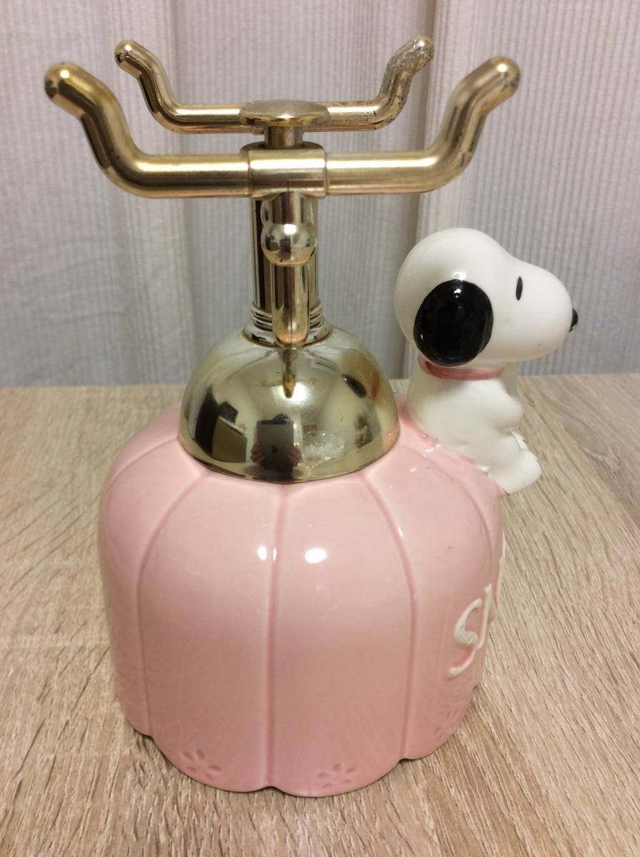 スヌーピー オルゴール 受話器置き ① ☆ 昭和レトロ 陶器 置物