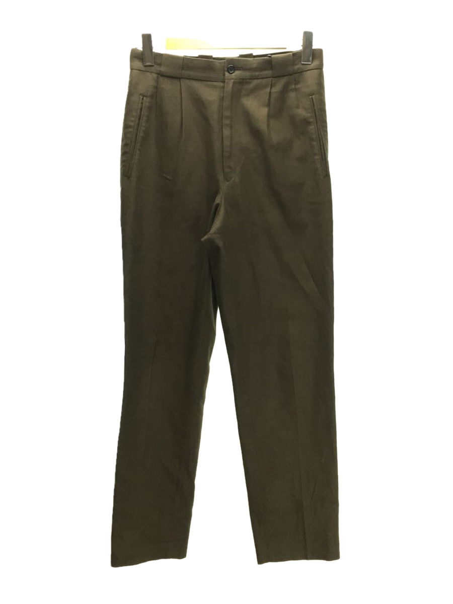 yohji yamamoto POUR HOMME◆ボトム/S/ウール/BRW/ストライプ/HG-P04-005/1タック/パンツ/スラックス