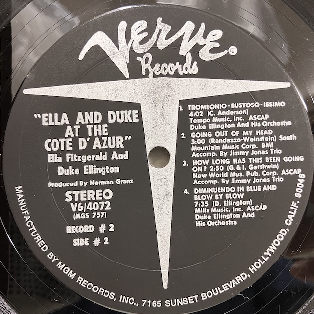 ○即決VOCAL LP Ella Fitzgerald Duke Ellington / at the Cote D'azur