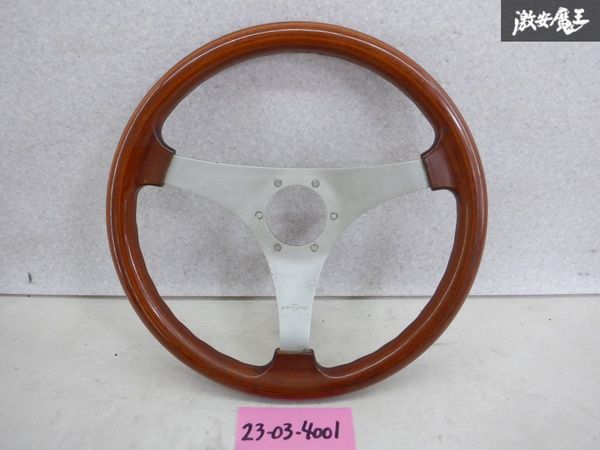 良品 Personal パーソナル ウッド ステアリング ハンドル 35cm 350Φ 3本スポーク 旧車 当時物 棚2N13