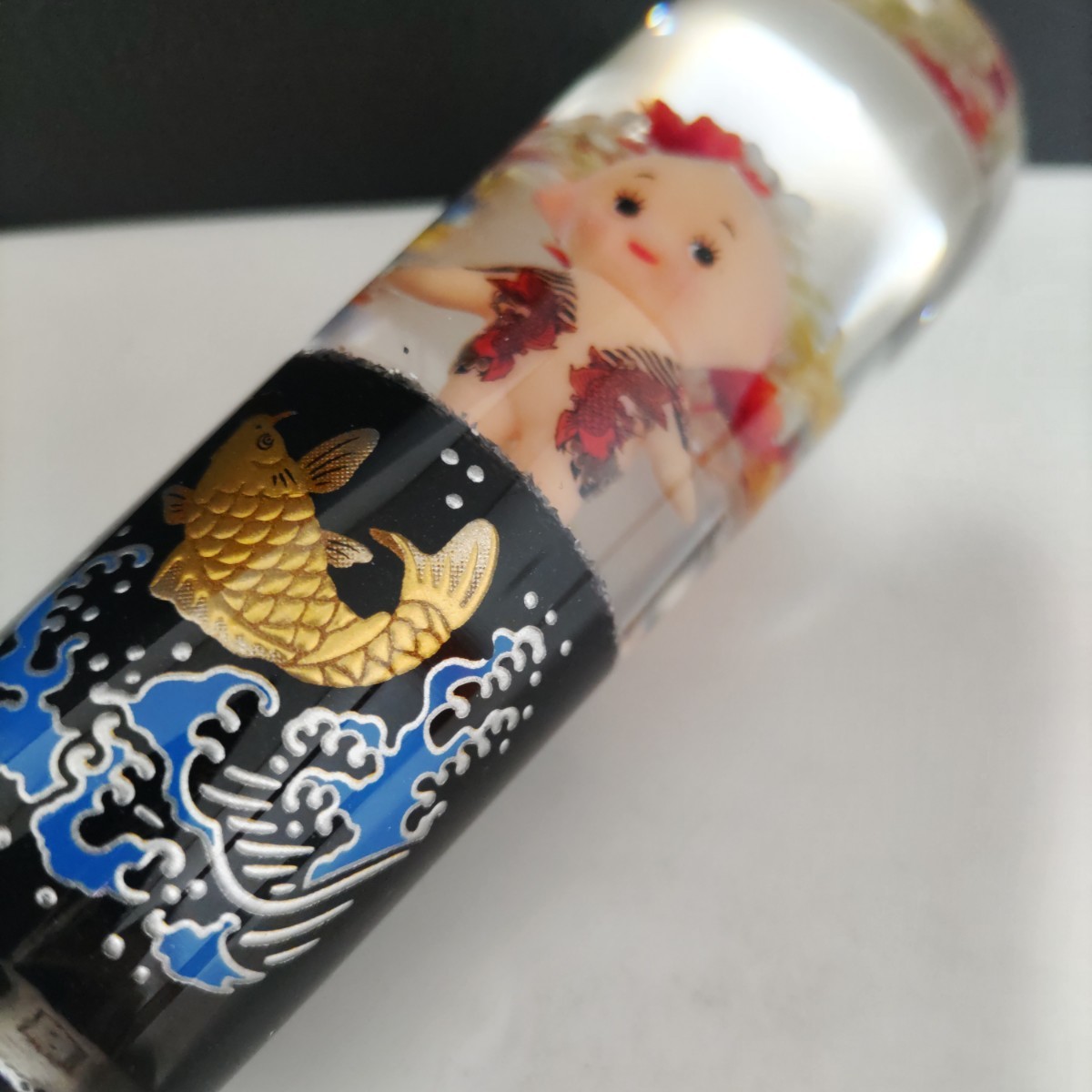 ☆タトゥー キューピー 水中花シフトノブ☆鯉 刺青 当時物 激レア 昭和 