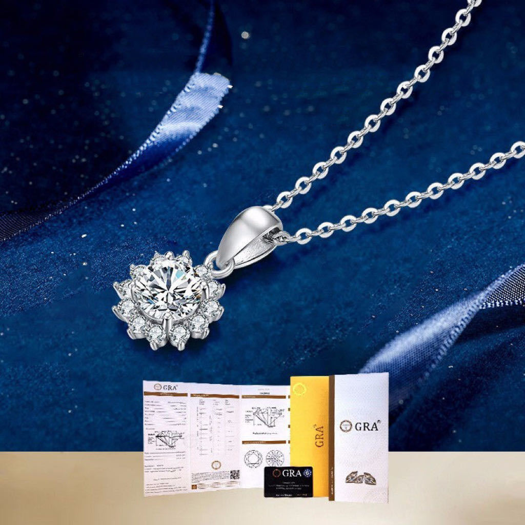 s10【新作】上品 ネックレス モアサナイト 1.0ct シルバー 人工