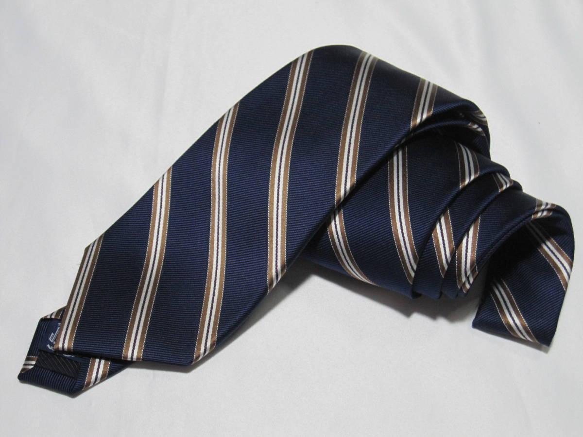 新品 ジェイプレス J.PRESS Jプレス 日本製 ORIGINALS 紺 ネイビーレジメンタル ストライプ ネクタイ 