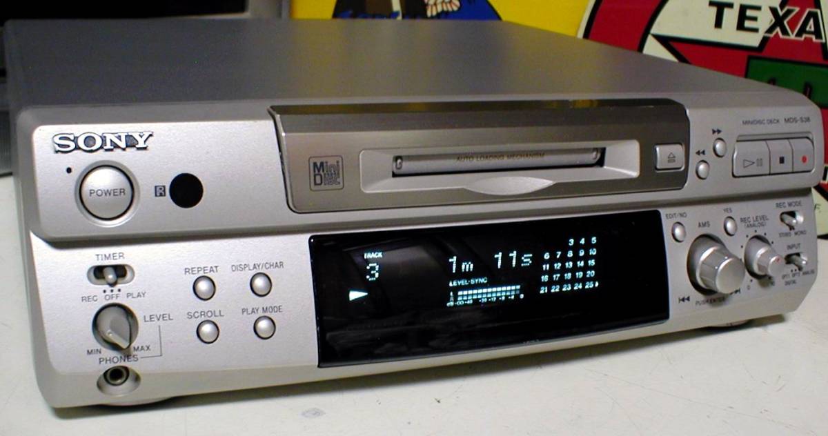 SONY MDS-S38 COMPONENT MINI DISC RECORDER 再生OK！ ソニー 小型 MD