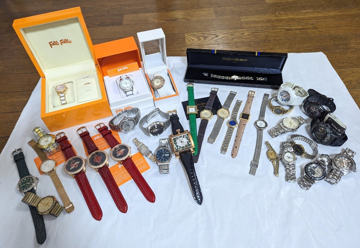 1円〜 腕時計 まとめて 32点 SEIKO ガガミラノ CITIZEN CASIO BABY-G イヴ・サンローラン ELGIN 未使用品 美品 稼働品 多数あり☆ ブランド