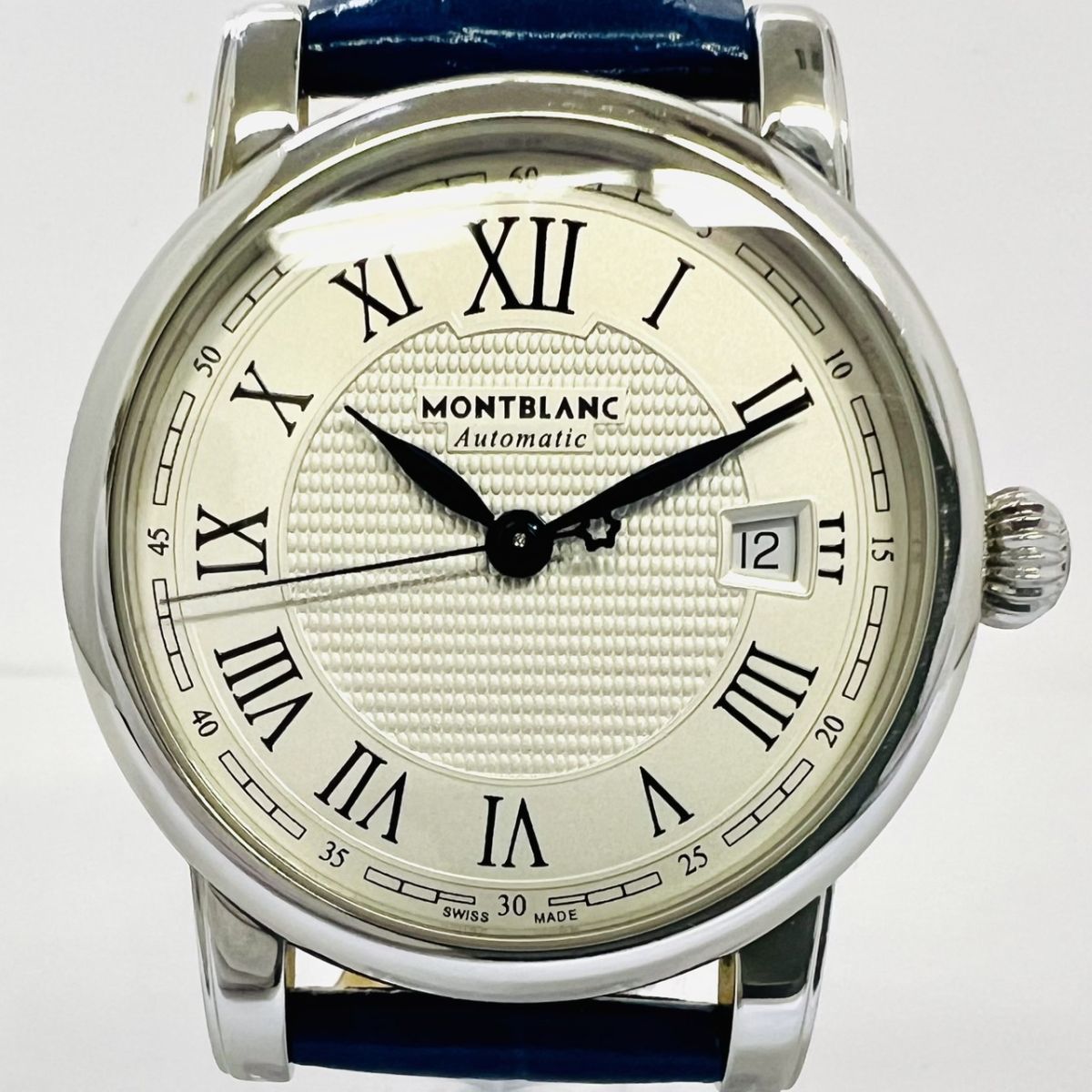 H819-I37-2037 MONTBLANC モンブラン マイスターシュテュックスター 7236 デイト 裏スケ メンズ 腕時計 自動巻き 稼働 箱付き ④