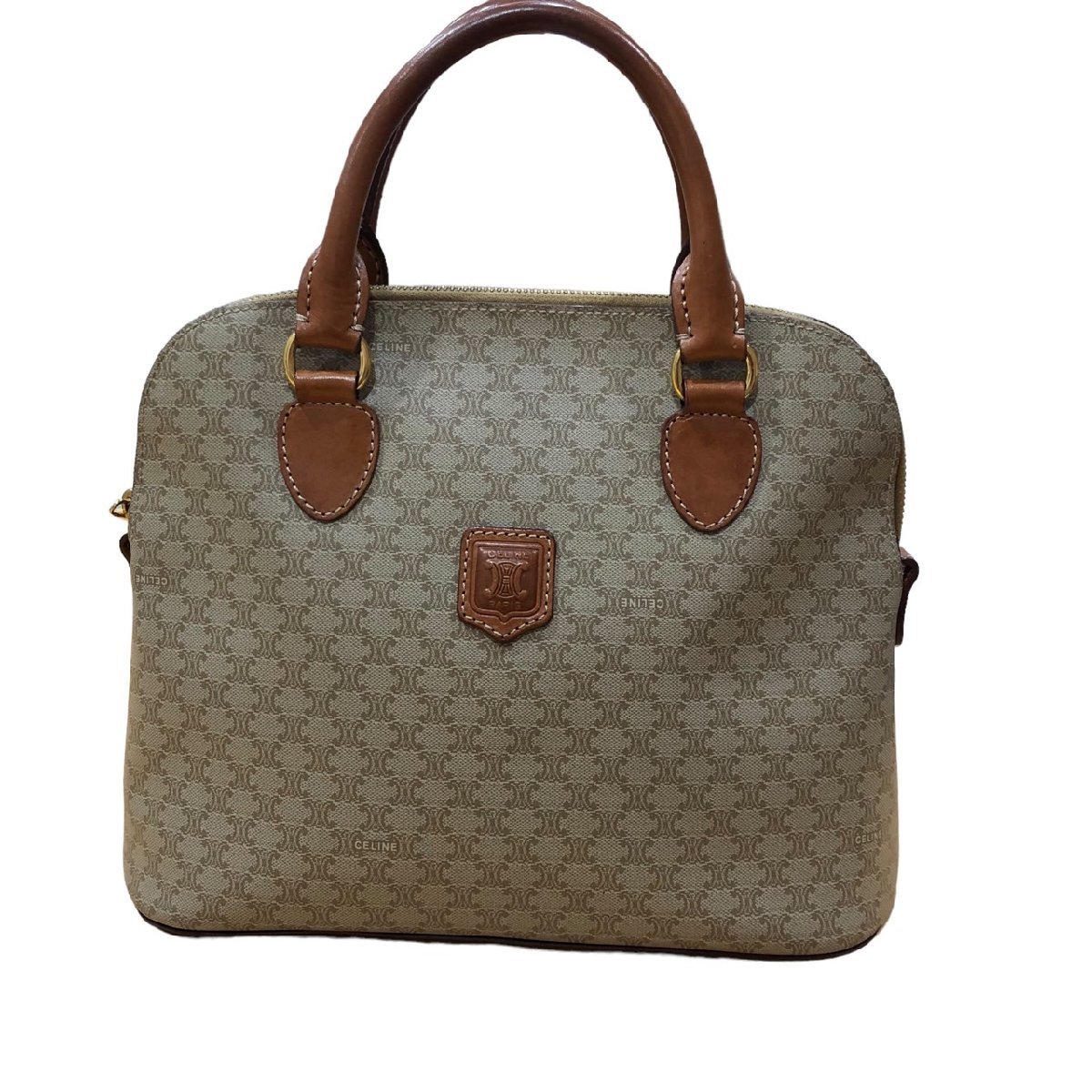 CELINE セリーヌ ヴィンテージ ハンドバッグ マカダム柄 レザー CELINE セリーヌ ヴィンテージ ハンドバッグ マカダム柄 レザー
