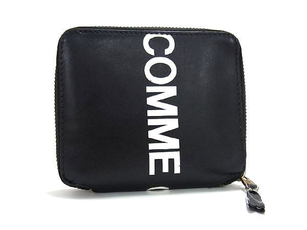 1円 COMME des GARCONS コムデギャルソン レザー ラウンドファスナー 財布 ウォレット 小銭入れ メンズ レディース ブラック系 BC7891スM
