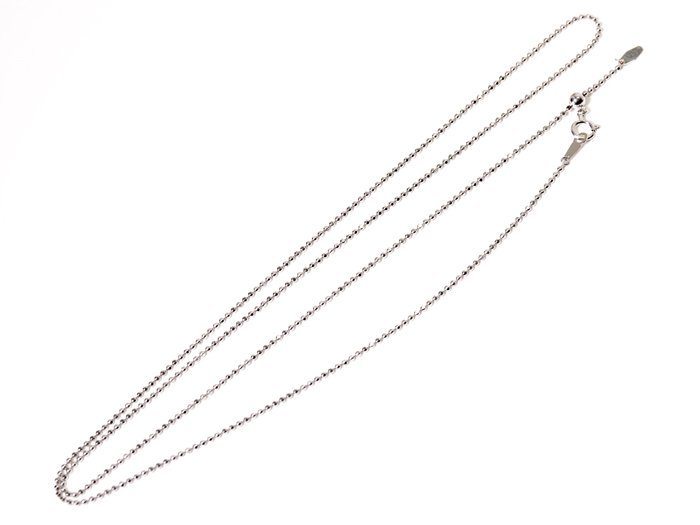 C-64☆地金 Pt850 ボールチェーン ロングネックレス 7.6g/スライド68cm