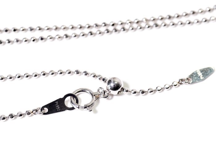 C-64☆地金 Pt850 ボールチェーン ロングネックレス 7.6g/スライド68cm