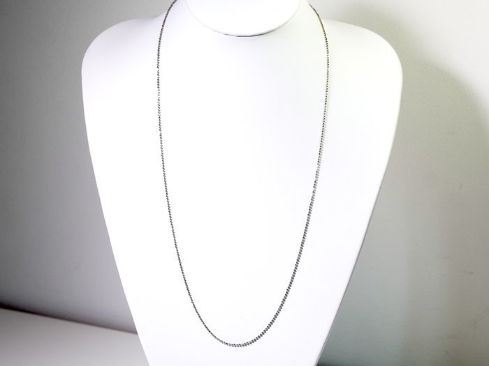 C-64☆地金 Pt850 ボールチェーン ロングネックレス 7.6g/スライド68cm