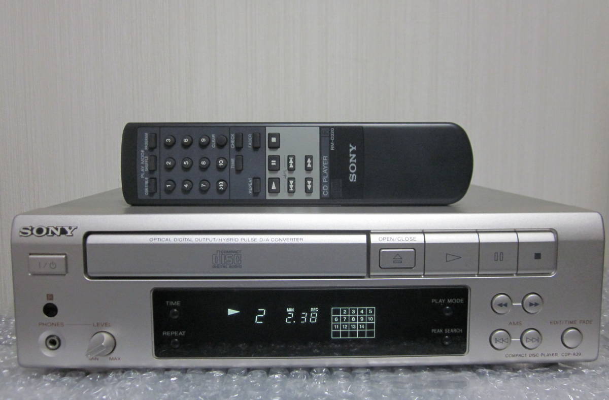 ☆ SONY ソニー CDプレーヤー CDP-A39 + リモコン RM-D320 / MD-PCリンク ☆