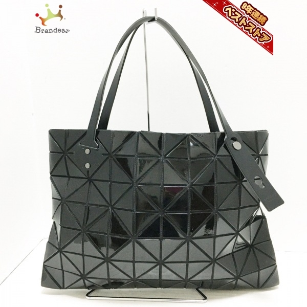 バオバオイッセイミヤケ BAOBAO ISSEYMIYAKE トートバッグ - PVC(塩化ビニール)×レザー 黒 バッグ