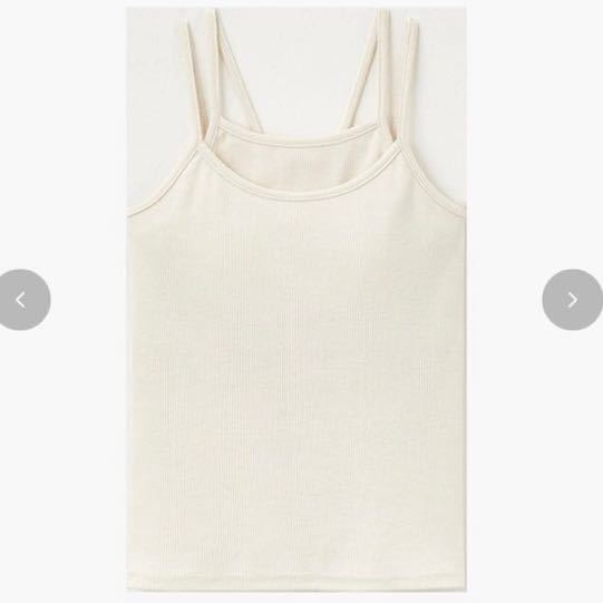 LUNACION しまむら　velle カップ付きキャミソール 2色セット Ｍサイズ　hana rii タンクトップ　レディース　しまコレ　淡色　白　茶