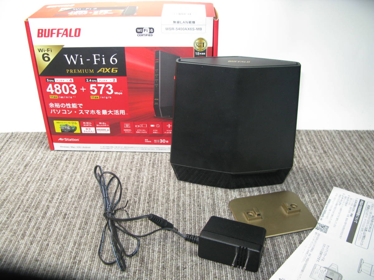rkキ4-21 BUFFALO バッファロー Wi-Fi6 WSR-5400AX6S-MB 無線LAN
