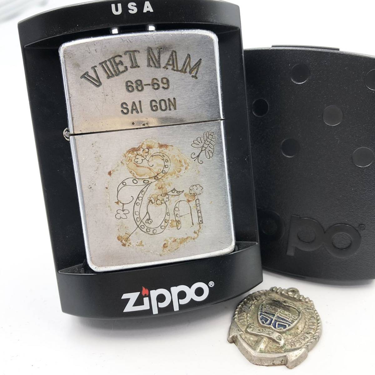 4NO☆ZIPPO Vietnam 68-69 Saigon☆ジッポ ジッポー ベトナム 1968年製 