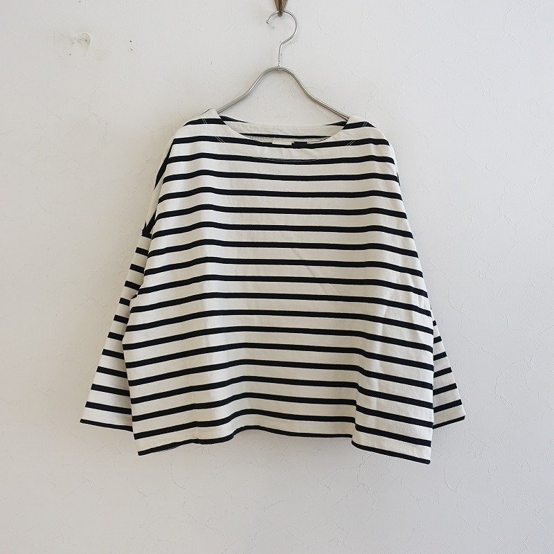 ヤマトドレス ヤンガニー yangany *コットンワイドボーダープルオーバー*38カットソー綿ドロップショルダー(1-2303-378)【70D32】