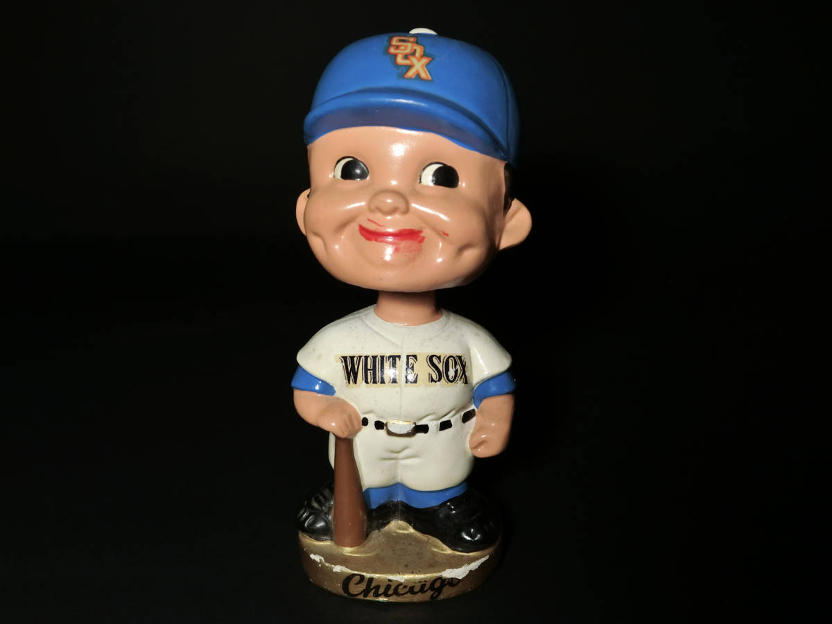 1960年代日本製 シカゴ ホワイトソックス WHITE SOX 陶器首振り人形