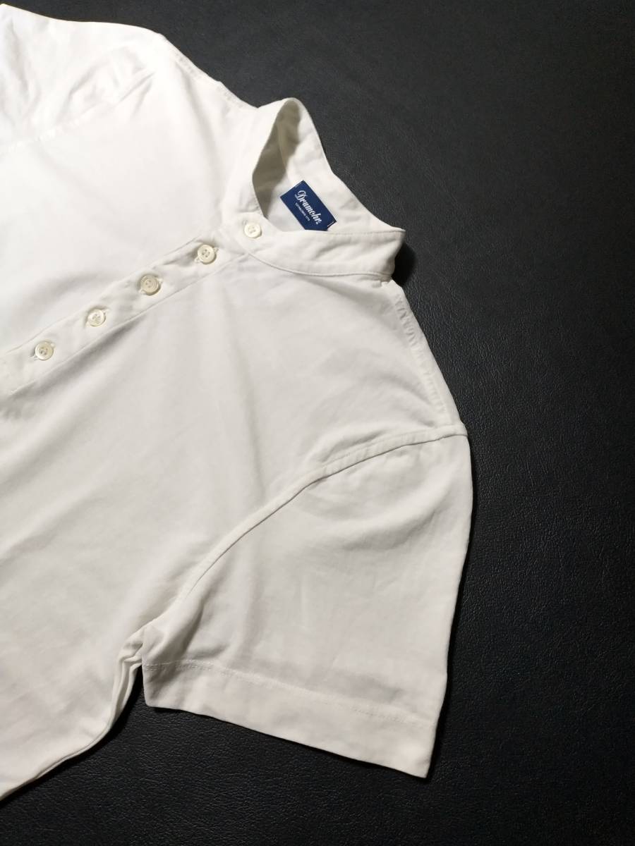 Drumohr ドルモア ヘンリーネック 半袖Tシャツ 白 S イタリア製 