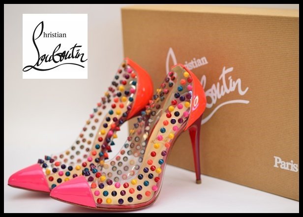 未使用 クリスチャン・ルブタン SPIKE ME 100 パンプス ピンヒール エナメル マルチ 3140352 36 約23cm Christian Louboutin