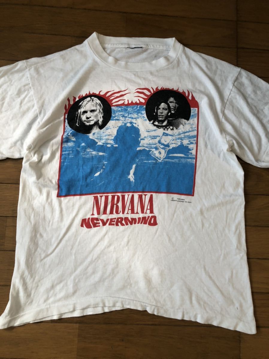 希少 nirvana nevermind Tシャツ tee kurt cobain カートコバーン 