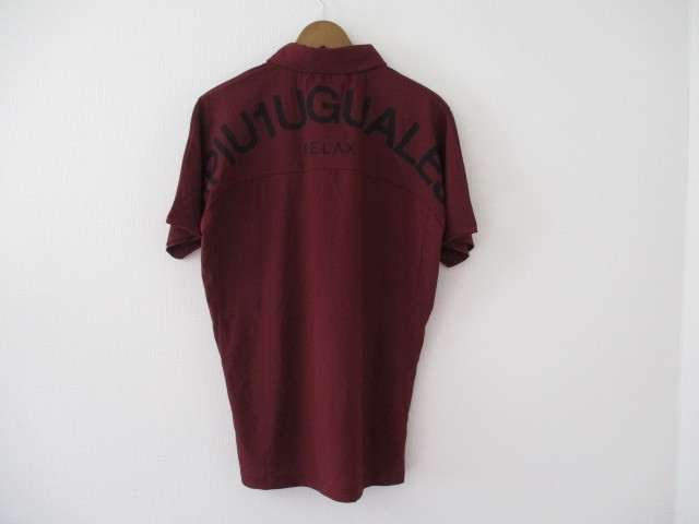 ☆1PIU1UGUALE3 RELAX/ウノピュウーノ☆未使用 シルケットバックロゴポロシャツ バーガンディーサンプル ゴルフ トレーニング おしゃれ