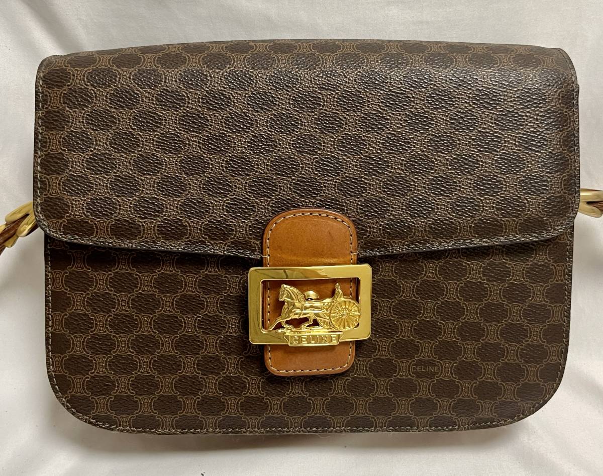 CELINE セリーヌ ショルダーバッグ Cマカダム 馬車金具 マカダム 馬車 