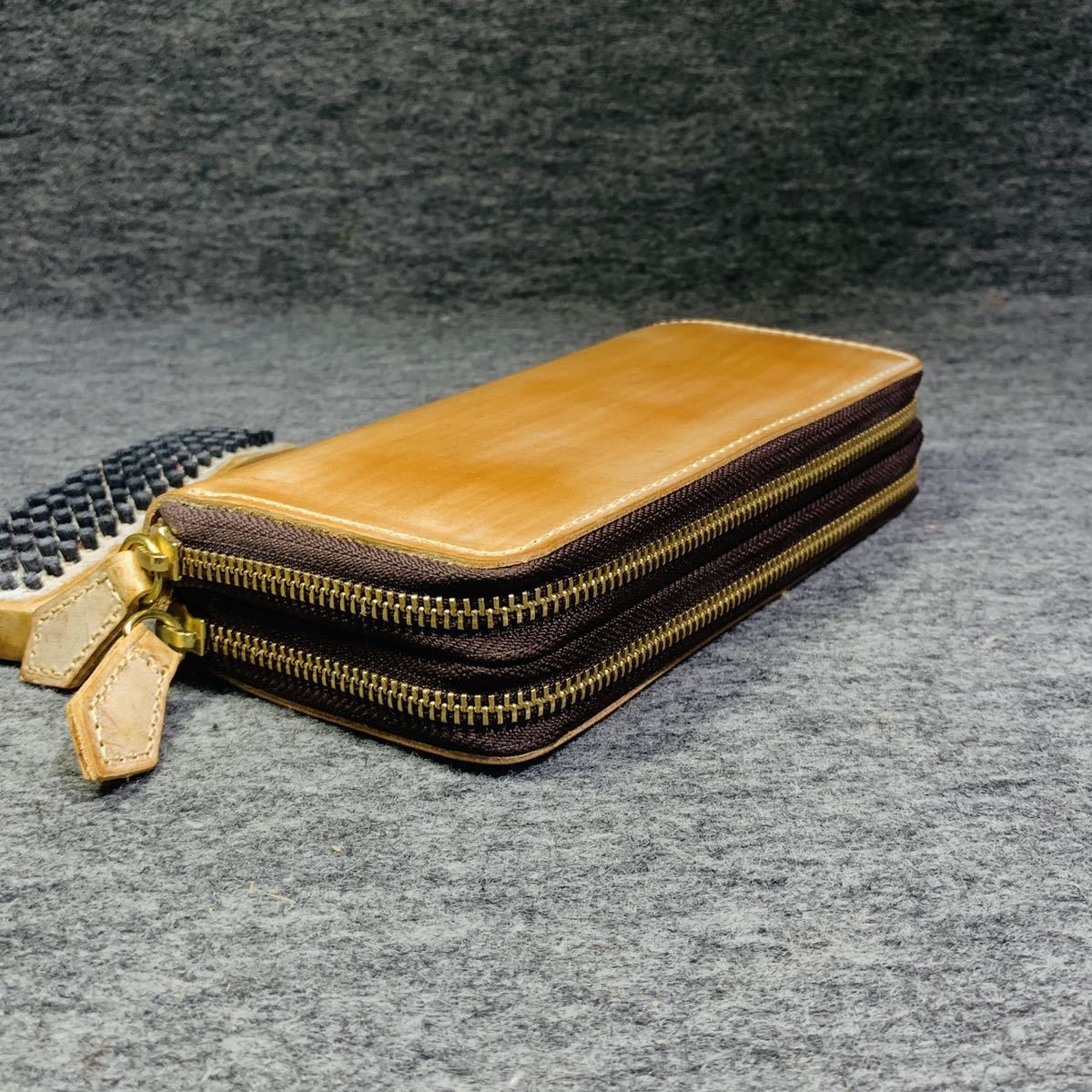 ブライドルレザー ダブルファスナー ダブルジップ 本革 レザー メンズ