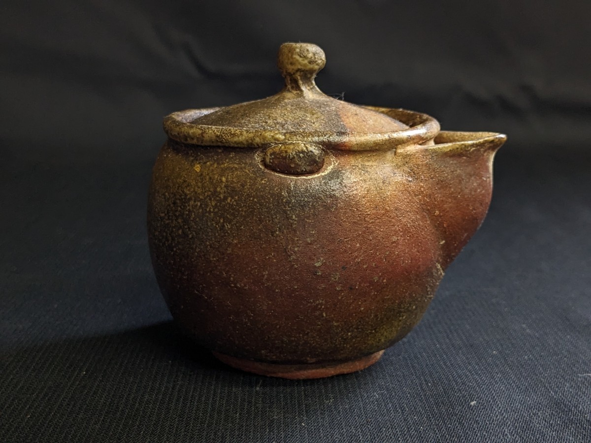 古い 煎茶道具 備前焼 陶山 銘 宝瓶 急須 約10×8.5cm Yahoo