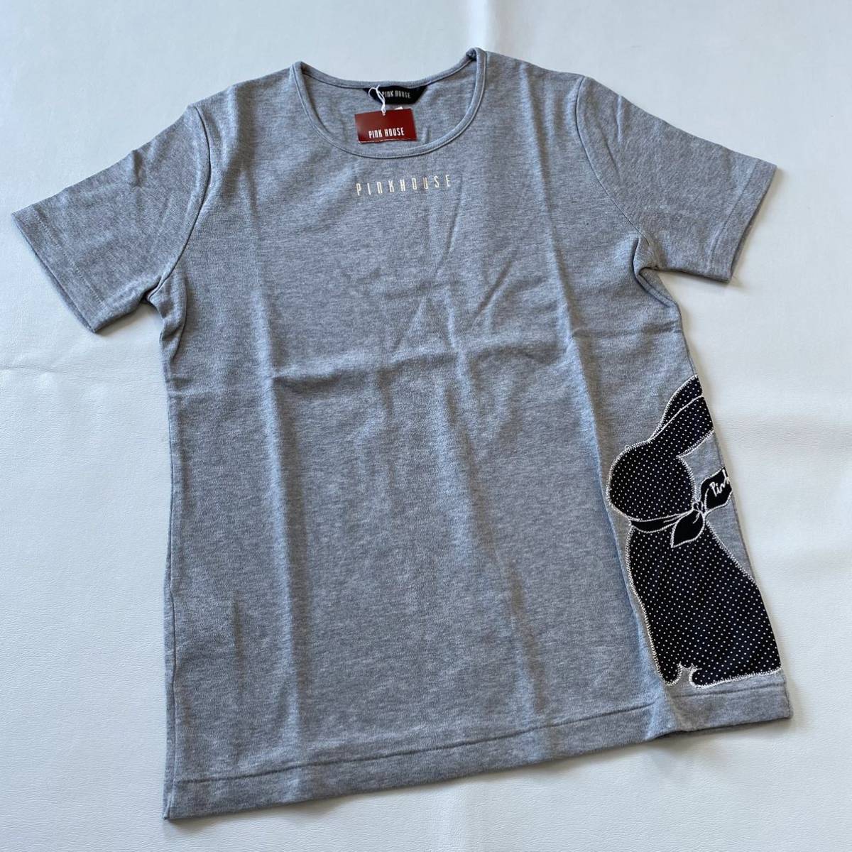 【タグ付き】PINK HOUSE ピンクハウス 332 Tシャツ　トップス　カットソー　うさぎ　モチーフ　ロゴ入り　新品タグ付き 