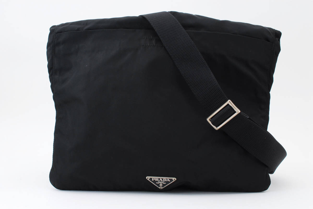 1円 PRADA　プラダ　テスート　ナイロン　ポコノ　ショルダーバッグ　斜めかけ　クロスボディ　ロゴプレート　23-2468