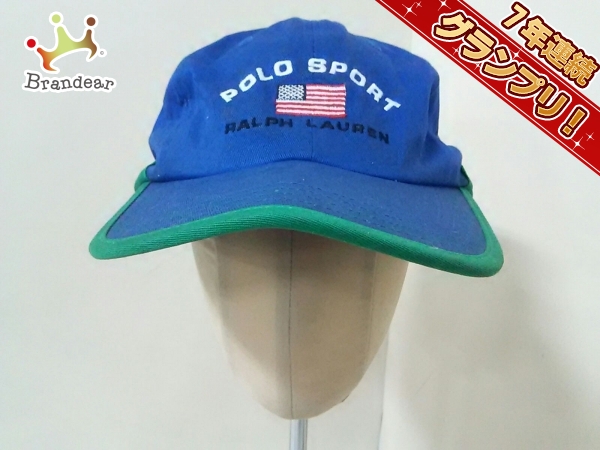 ポロスポーツ キャップ ブルー×マルチ コットン POLO SPORT