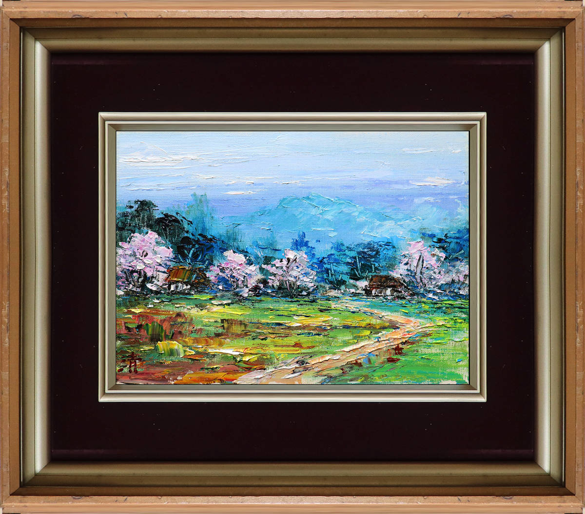 森崎修太 真作保証 1988年作品 油彩画 街並み 風景画 額装サイン有る