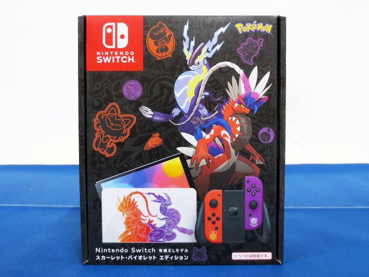 1円～★未使用☆Nintendo Switch本体≪2≫ スカーレット・バイオレットエディション 有機ELモデル ポケモンSV ※付属品完備※ (1858)