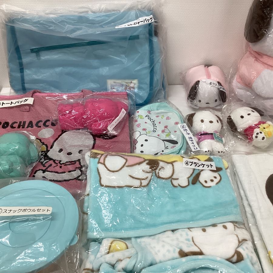 【同梱不可/現状】 キャラ分け ファンシー グッズ サンリオ ポチャッコ まとめ売り ぬいぐるみ タオル 風呂桶 トートバッグ 他 サンリオ ポチャッコ グッズ