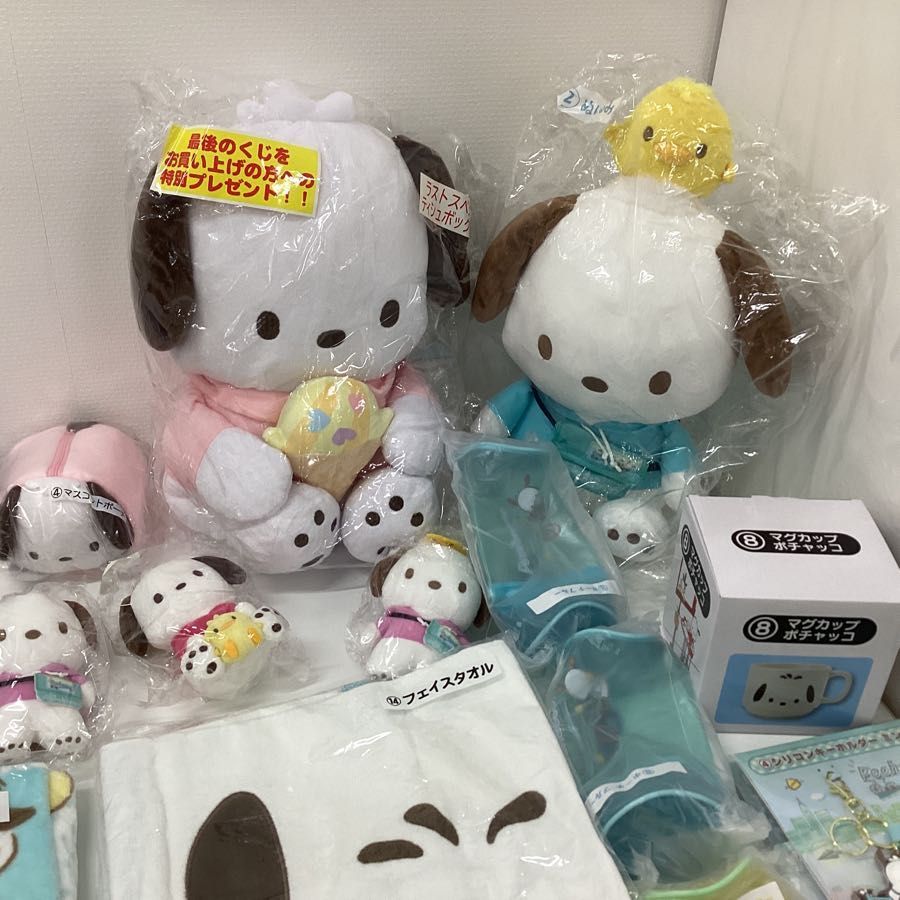【同梱不可/現状】 キャラ分け ファンシー グッズ サンリオ ポチャッコ まとめ売り ぬいぐるみ タオル 風呂桶 トートバッグ 他 サンリオ ポチャッコ グッズ
