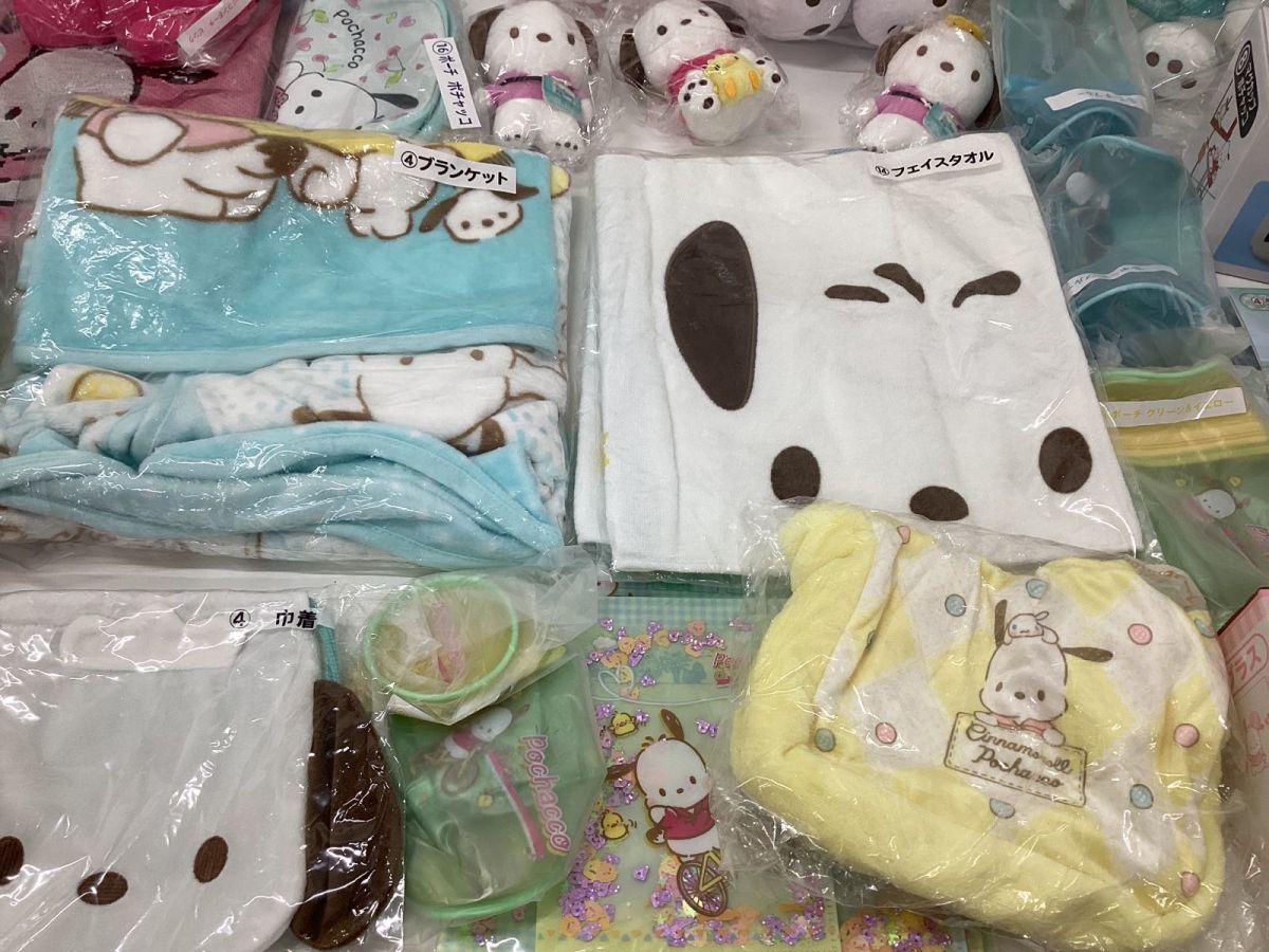 【同梱不可/現状】 キャラ分け ファンシー グッズ サンリオ ポチャッコ まとめ売り ぬいぐるみ タオル 風呂桶 トートバッグ 他 サンリオ ポチャッコ グッズ
