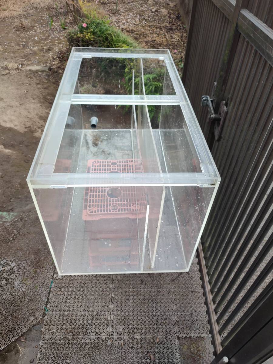 アクリル製大型濾過槽 900×450×450h 配管あり アクリル水槽 900×