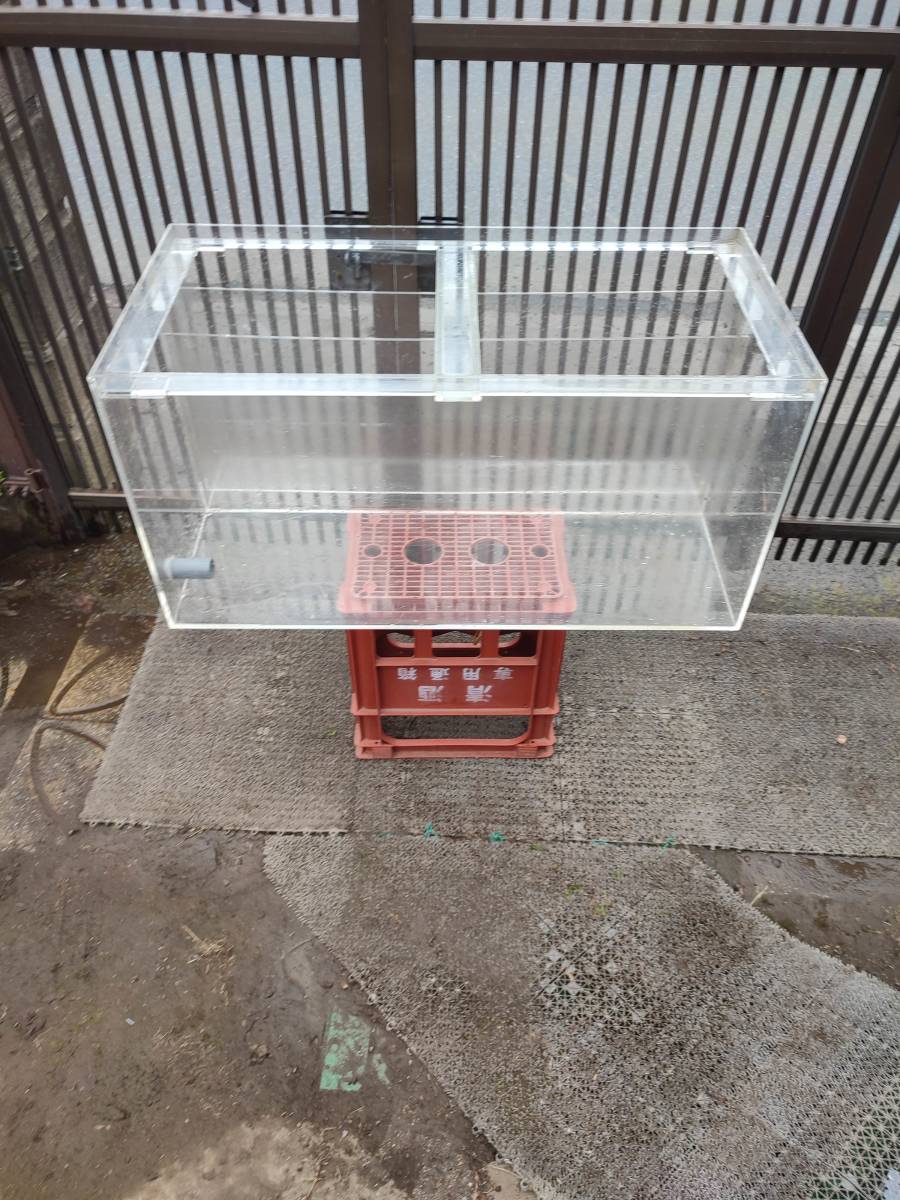 アクリル製大型濾過槽 900×450×450h 配管あり アクリル水槽 900×
